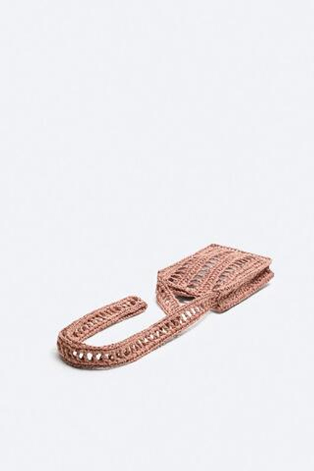 ZARA ПЛЕТЕНАЯ МИНИ-СУМКА, РОЗОВЫЙ