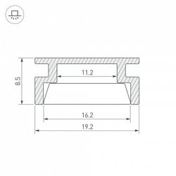 Профиль для плинтусов Arlight HR-2000 ANOD 019190