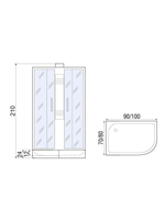 Душевая кабина RIVER  NARA 110/80/24 MT R 110х80 см,  матовое стекло, поддон средний, крыша, правосторонняя