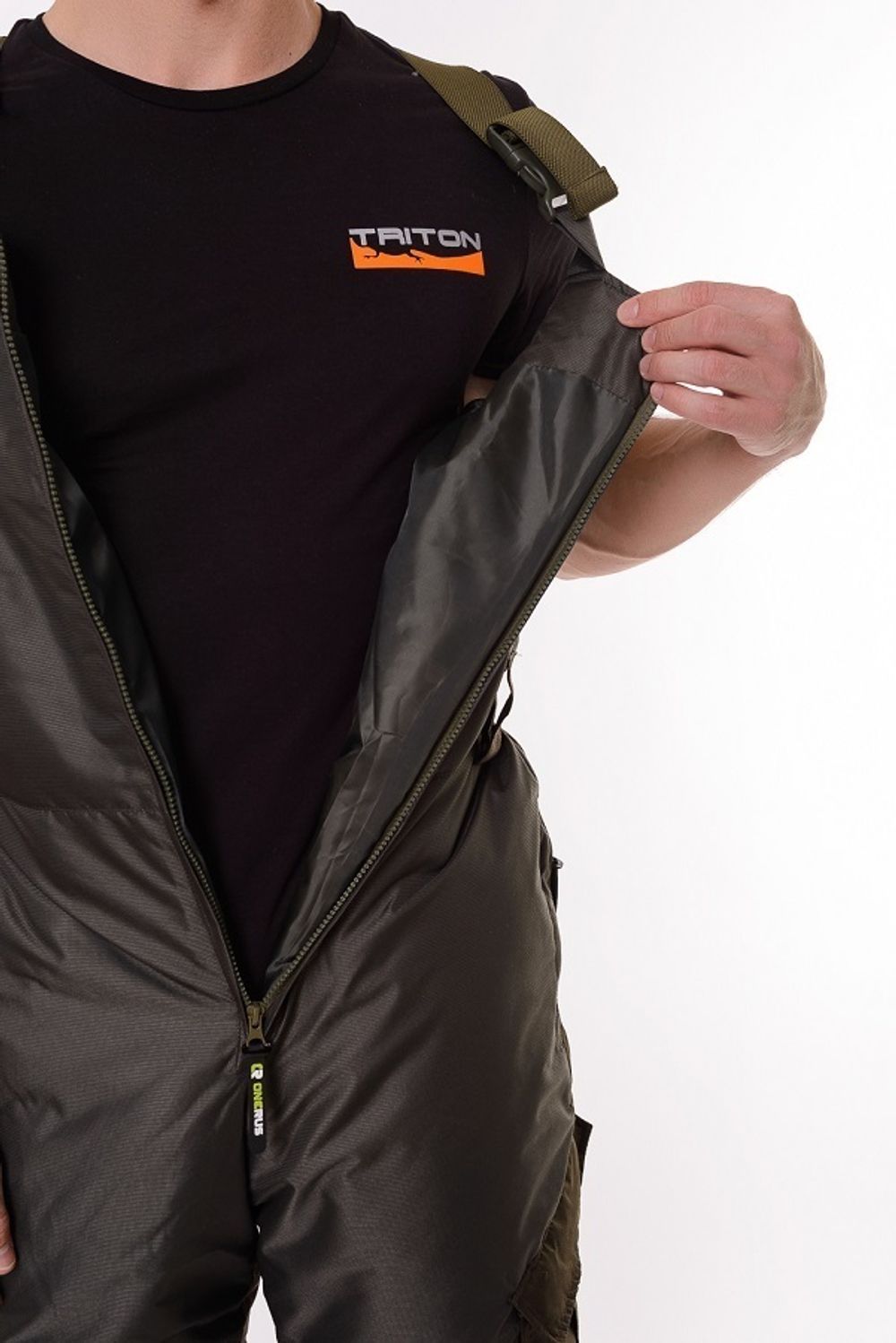 Зимний костюм для охоты и рыбалки ONERUS "Горный -15" (Таслан, Хаки) Полукомбинезон