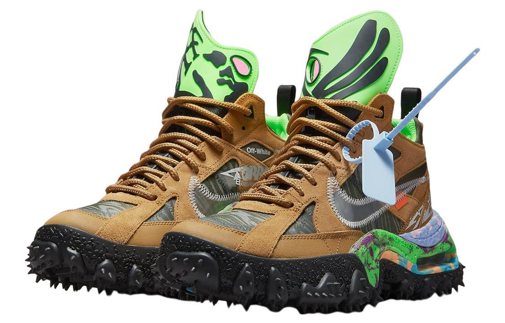 OFF-WHITE Nike ACG Air Terra Forma fabric leather non-slip wear-resistant low-cut outdoor functional shoes brown green