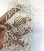 кружево на сетке вышивка шелк/хлопок (Франция) ш-7см отрез 0,6 м