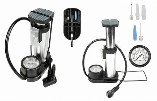 Насос напольный ножной FSD-PUMP-17BN компактный алюминиевый с манометром