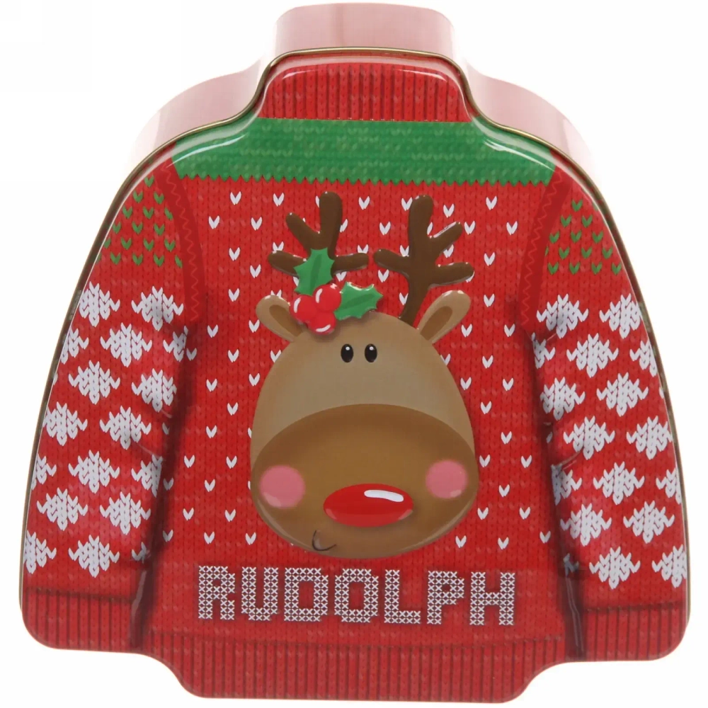 Банка жестяная 16,5*16,5*3,7см «Свитерок» Лосик