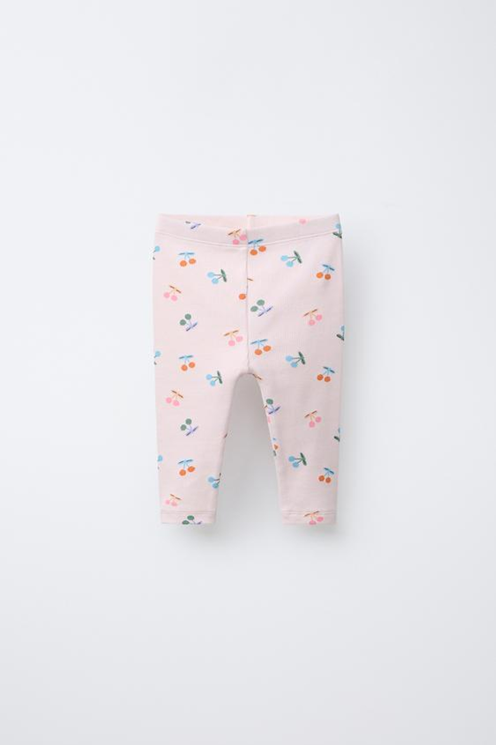 ZARA ЛЕГИНСЫ В РУБЧИК С ПРИНТОМ «ВИШНЯ», РОЗОВЫЙ