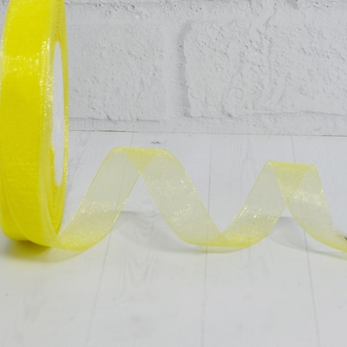 Лента органза 1,5см х 45м "светло-жёлтый" 1 шт