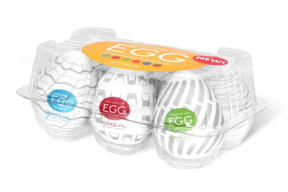 Набор из 6 мастурбаторов Tenga EGG Easy Beat с различным рельефом