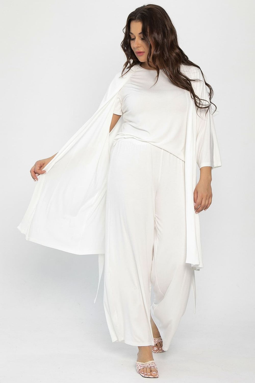 Пеньюар Шелк вискозы (молочный) П14482-52М LT Collection