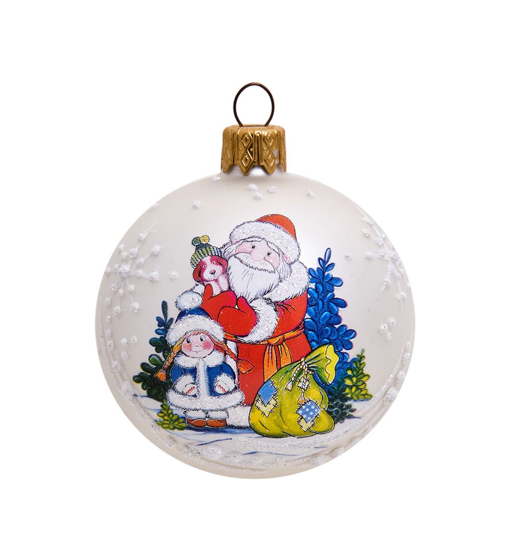 НФШ-1123/2 Ел. украшение Шар «Дед Мороз и Снегурочка» 65 мм