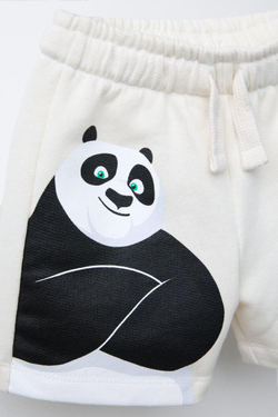 ZARA ШОРТЫ-БЕРМУДЫ С ПРИНТОМ KUNG FU PANDA, ЦВЕТ ЛЬДА
