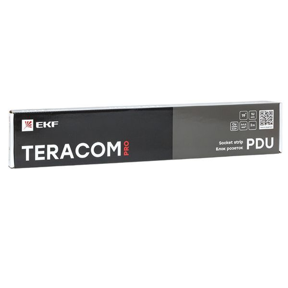 Блок розеток 19", 8 розеток EKF TRP-HPD-LS-16A-8SH-2MSH