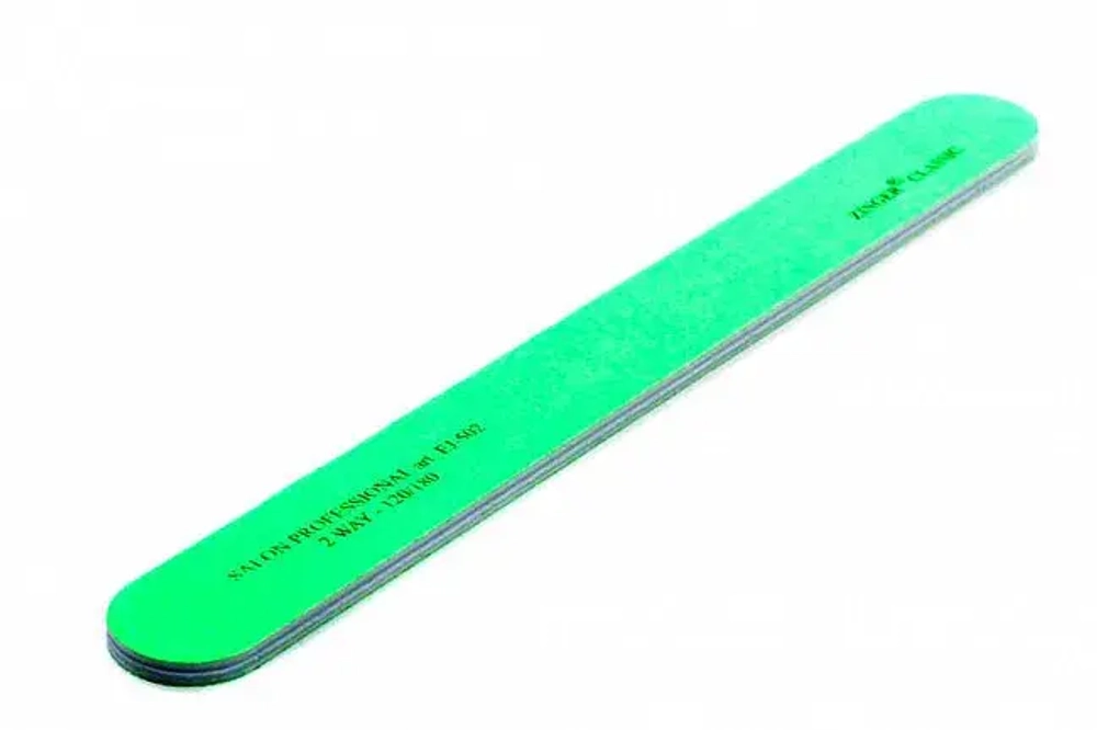 Zinger Пилка для ногтей CLASSIC EJ-502 120/180 (ярко-салатовая)