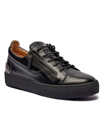 Кожаные кроссовки london Giuseppe Zanotti - черный(RU40027)