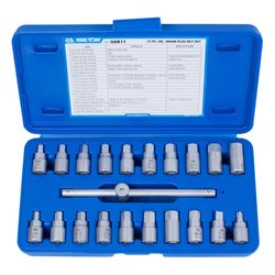 KING TONY (9AR11) Набор насадок для пробок слива масла, 21 предмет