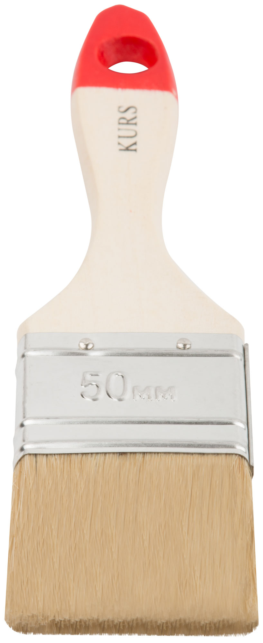 Кисть флейцевая КУРС "Оптима", натур. cветлая щетина, деревянная ручка 2" (50 мм)