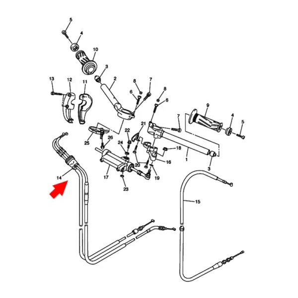 Yamaha 5VY-26302-01-00 Комплект тросов газа