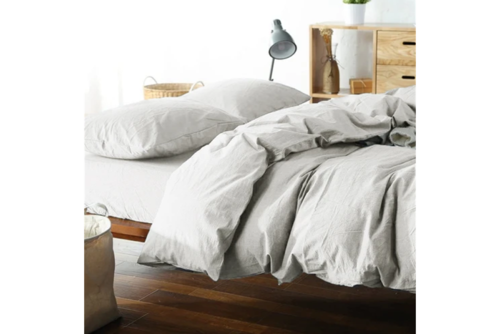 Постельное белье GoodNight Wash Cotton 2 сп. с евро (с нав. 50х70) молочный