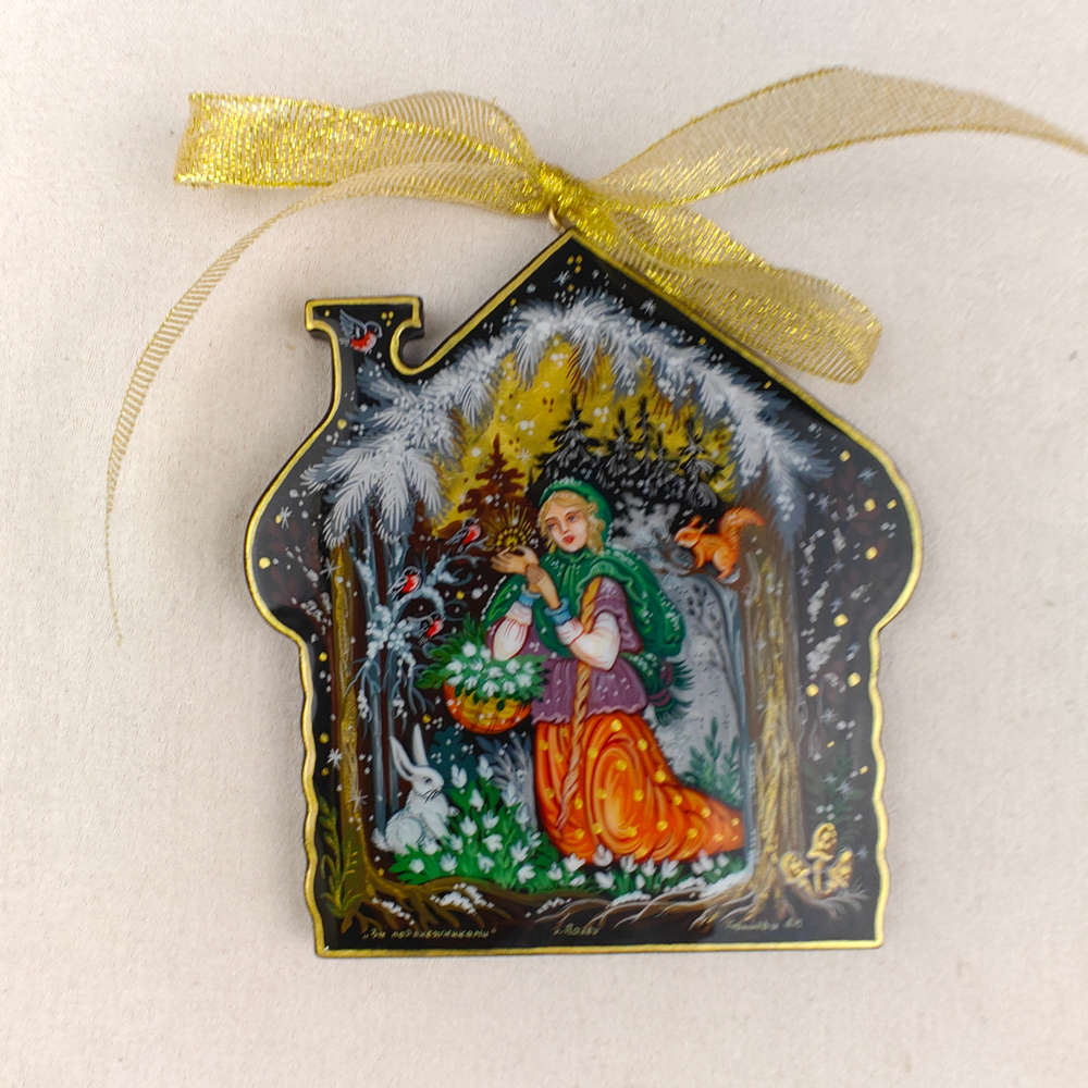 Сувенир "Домик" с росписью Палех в подарочной коробке