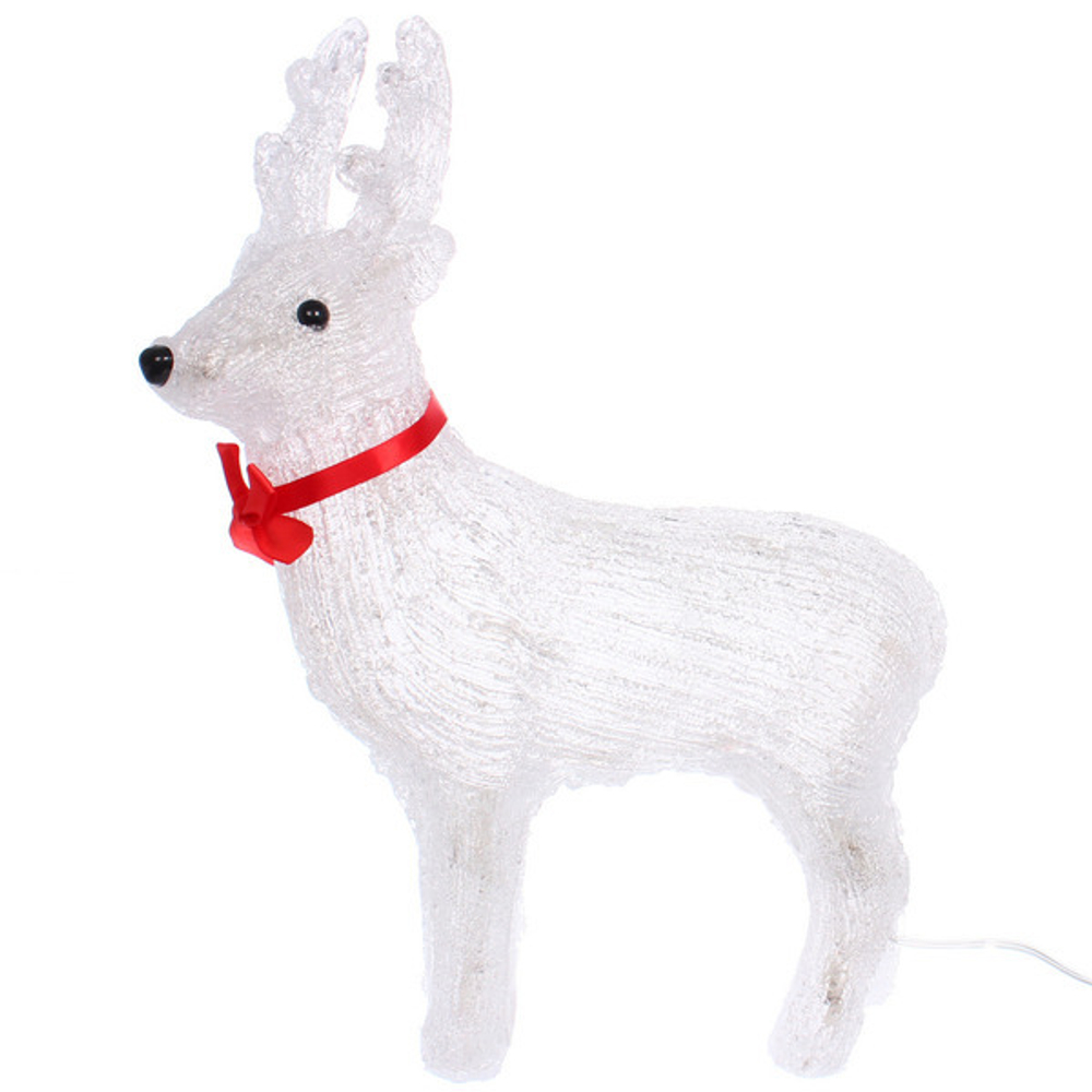 Фигура светодиодная «Мерцающий олень» 24*17*37 см, 30 ламп LED, авторежим, 220V, Белый