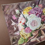 Картина авторская акварельная в паспарту 50х70 см на стену для интерьера "Голландский букет"