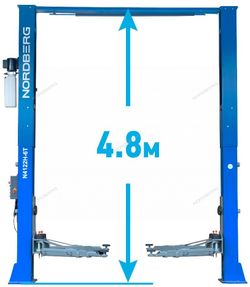 NORDBERG (N4122HE-6B_380) Подъемник 2-стоечный 6 т с верхней синхронизацией, 380 В, синий