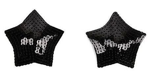 Черные пэстисы-звездочки с пайетками