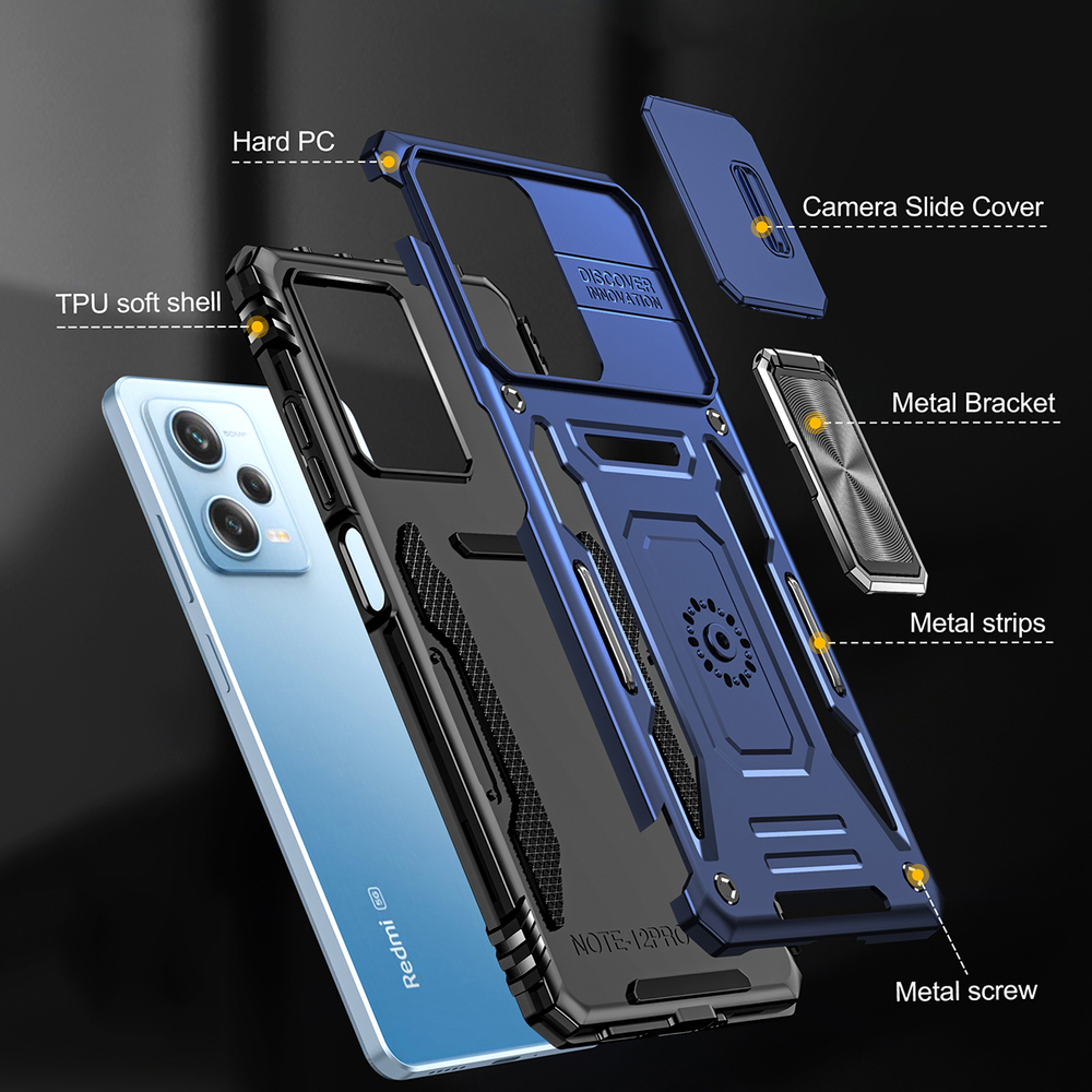 Чехол Safe Case с кольцом и защитой камеры для Xiaomi Poco X5 5G