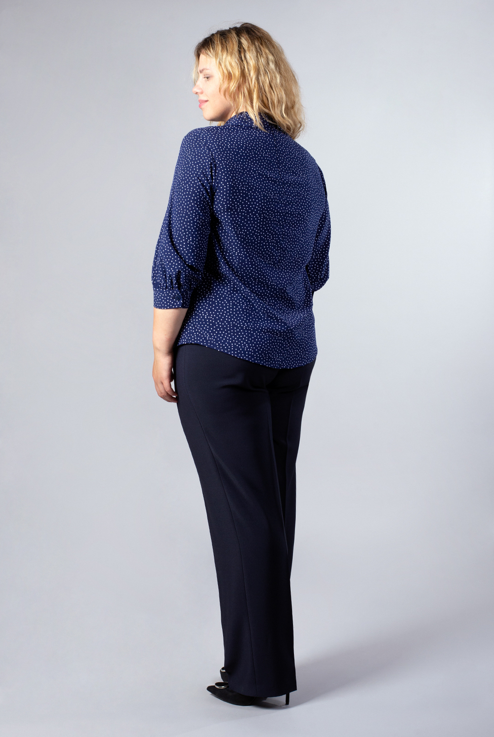 Блузка женская 3430ВП, Горох белый #176ГБе093430ВП