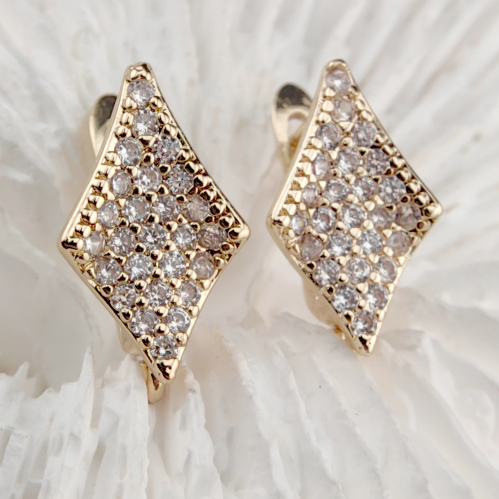 Швензы с фианитами 18,5х12x10 мм