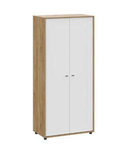 Милан Шкаф двухстворчатый Дуб Золотой/Белый Матовый