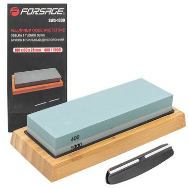 Брусок точильный двусторонний(180х60х28мм,Р400/Р1000) Forsage F-SWS-1000