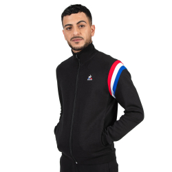Мужская теннисная кофта Le Coq Sportif Tri FZ Sweat No.1 M - black/new optical white/blue electro