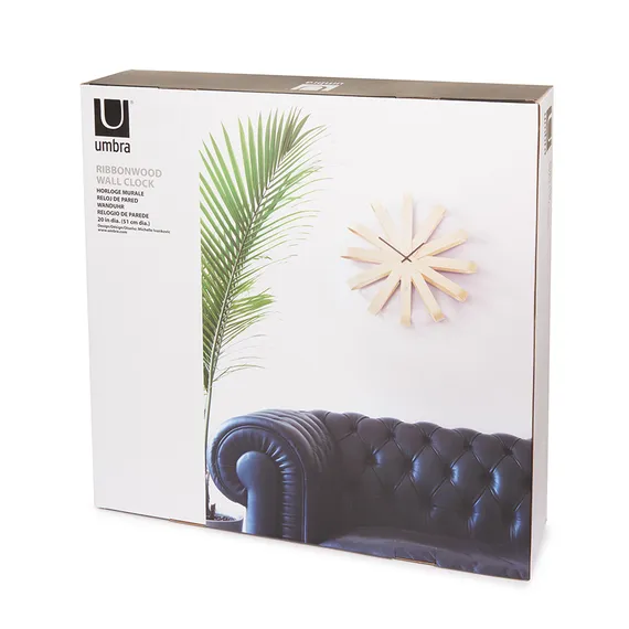 Часы настенные Ribbon Ø51 см дерево