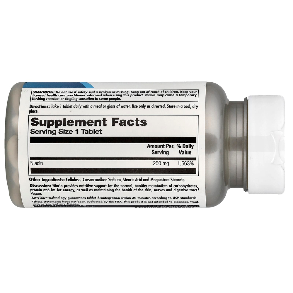 KAL, Ниацин, 250 мг, 100 таблеток