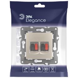 Розетка ЭРА Elegance 14-3112-04 аудио двойная IP20 шампань
