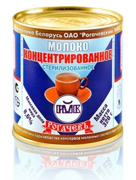 Молоко концентрированное 8,6% 300г. ж/б Рогачёв
