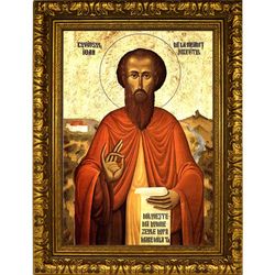 Иоанн Хозевит Преподобный. Икона на холсте.