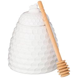 БАНКА ДЛЯ МЕДА LEFARD С ДЕРЕВ. ЛОЖКОЙ 400 МЛ (КОР=24ШТ.)