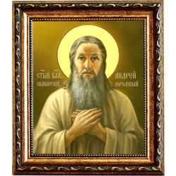Андрей Симбирский блаженный юродивый. Икона на холсте.