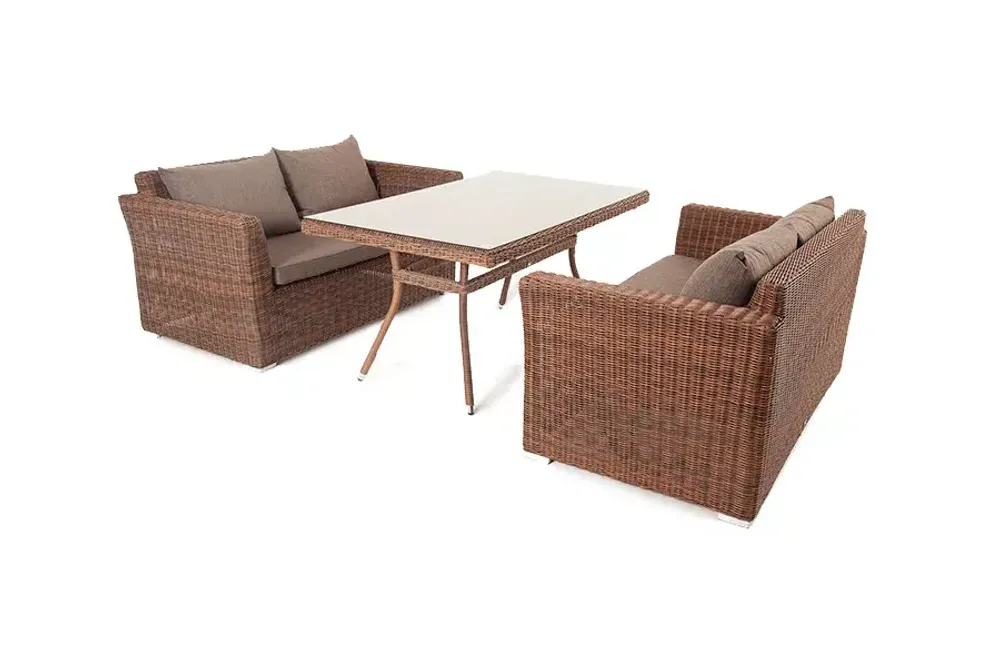 "Мокко" обеденная группа плетеная из ротанга, цвет коричневый