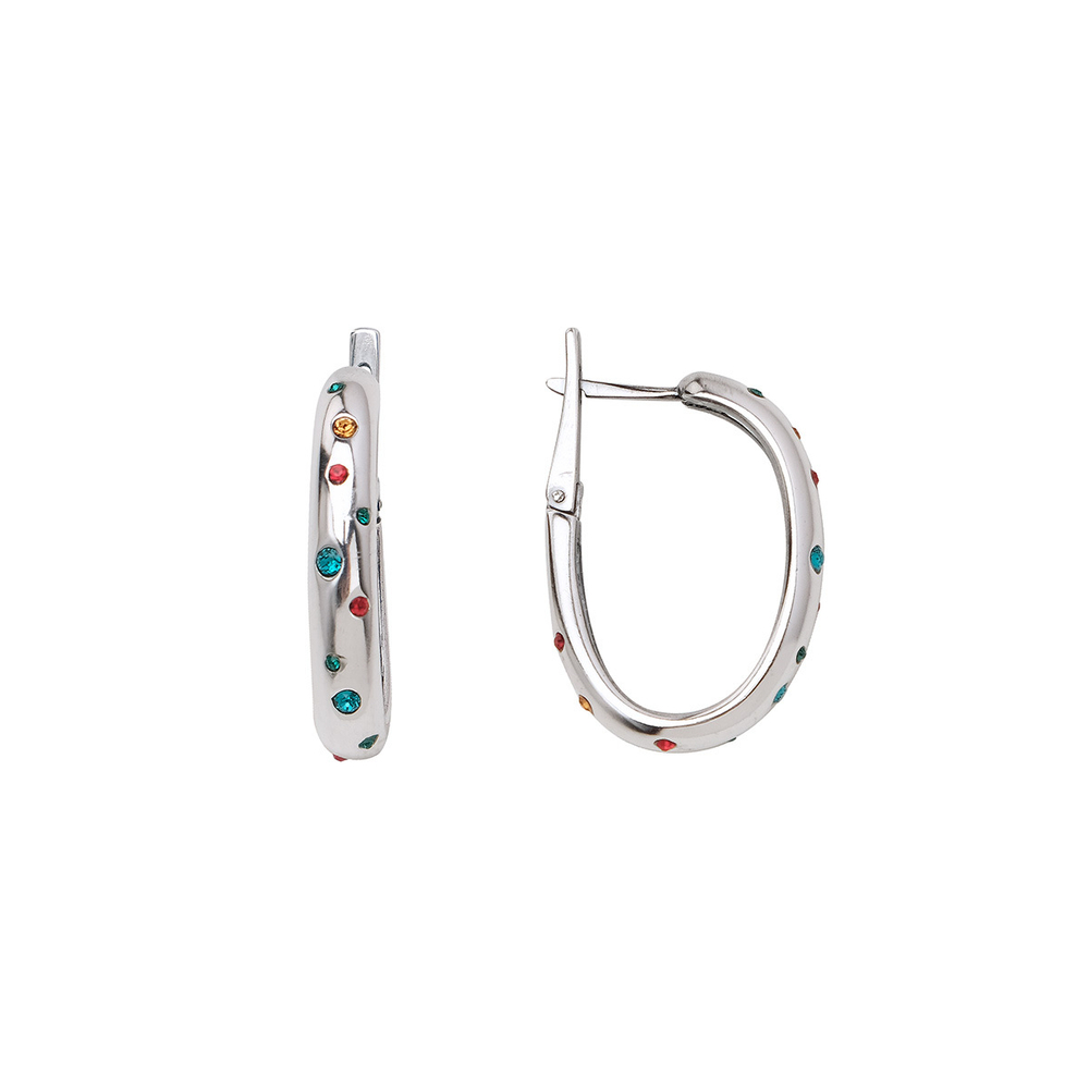 "Монпасье" серьги в серебряном покрытии из коллекции "Молодежная" от Jenavi с английским замком