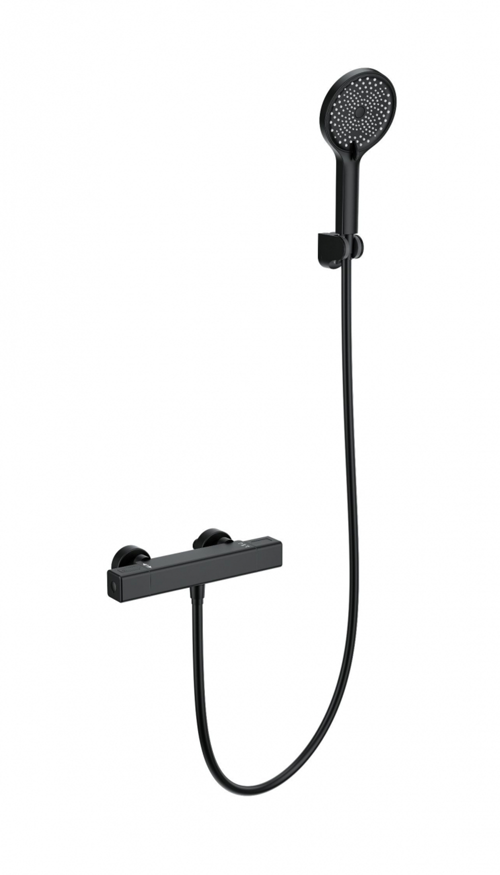 Смеситель для душа с термостатом WONZON & WOGHAND STAY 2, Черный матовый (WW-B2016-A-MB)