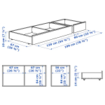 Ящик для каркаса кровати - IKEA SONGESAND/СОНГЕСАНД ИКЕА, 23х67х199 см, белый