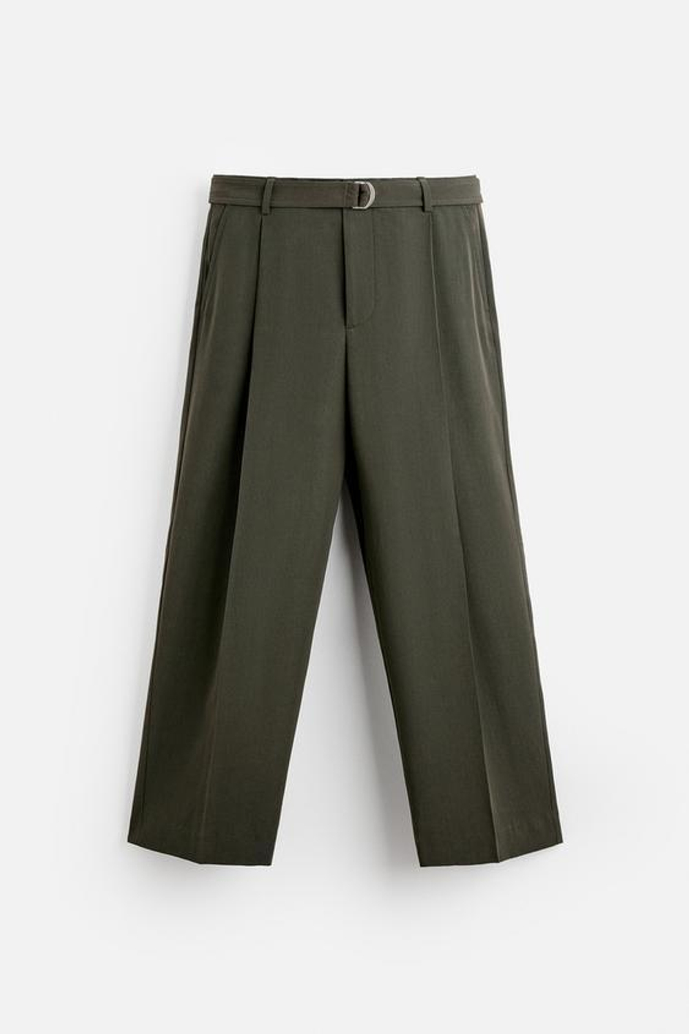 ZARA X NANUSHKA БРЮКИ С ПОЯСОМ, ЗЕЛЕНЫЙ/СИНИЙ