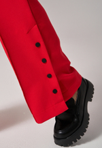 Брюки прямые с кнопками красные