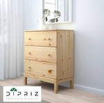 Комод деревянный с 3 ящиками Тарва 76х92х40 см из массива сосны