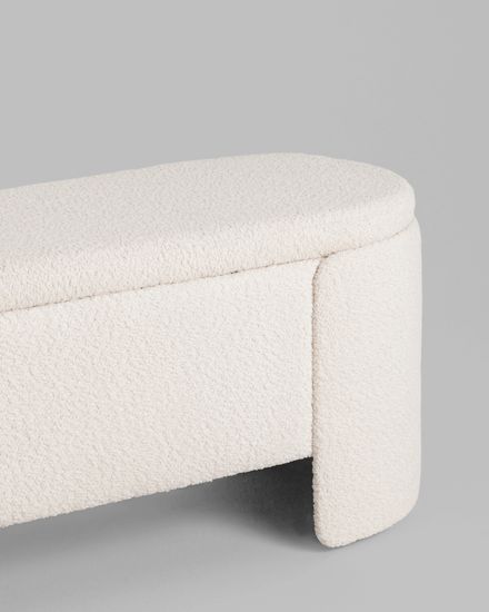 Банкетка Taks с местом для хранения букле белый