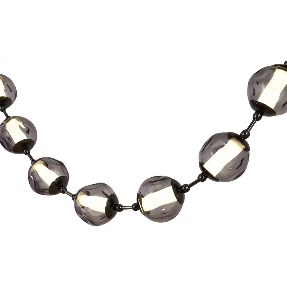 SL6520.403.18 Светильник подвесной ST-Luce черный жемчуг/прозрачно-дымчатый LED 1*90W 4000K HELMI