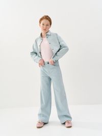 Брюки палаццо джинсовые "Серо-голубые" 7+