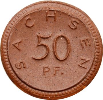 50 пфеннигов 1921 Германия (нотгельд Саксония), фарфор